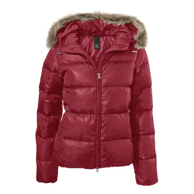 Damen Jacke Steppjacke rot Jacke gesteppt Winterjacke mit Kapuze Fell Größe 36