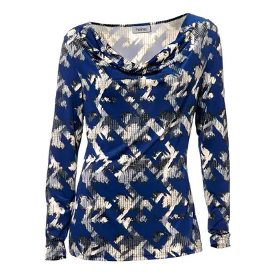 ASHLEY BROOKE Damen Designer-Druckshirt Royalblau-Stein