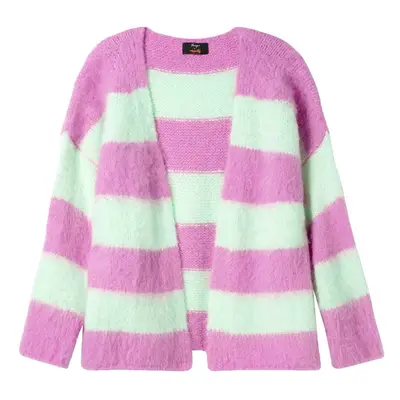 Marken-Flausch-Wollstrickjacke, pink-mint