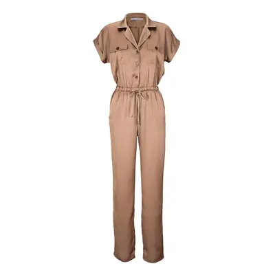 Jumpsuit Damen 34 elegant festlich Overall Camel Einteiler Hosenanzug neu