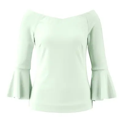 HEINE Damen Designer-Blusenshirt m. Volants Mint