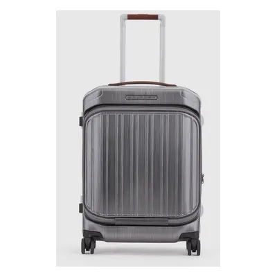 Piquadro PQ-Light 4-Rollen Laptop-Trolley Nero Cuoio