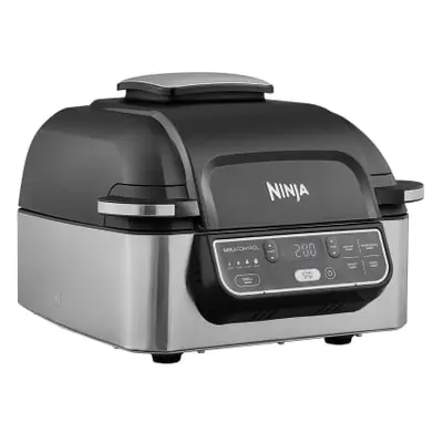 Ninja Grill & Heißluftfritteuse 5 Garfunktionen Holzkohlegrill-Aroma edelstahl AG301EU
