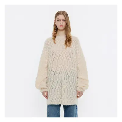 Oversize-Pullover Mohair Elfenbein