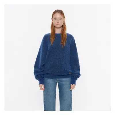 Gedrehter Pullover Mohair Pulverblau