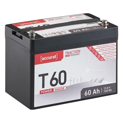 Accurat Traction T60 LFP 12V LiFePO4 Lithium Versorgungsbatterie 60 Ah