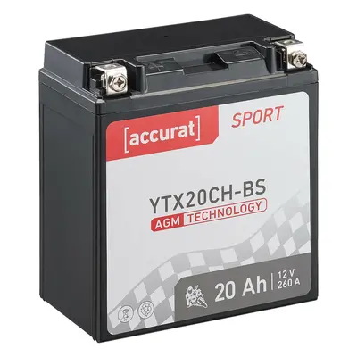 Accurat Sport AGM YTX20CH-BS Motorradbatterie 20Ah 12V