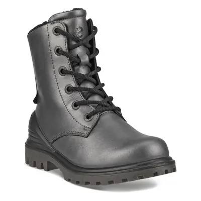 ECCO Tredtray K - Kinder Halbhoher Schnürstiefel aus Leder - Silber - Size: 36 (UK 3.5)