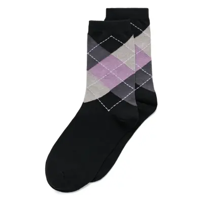 ECCO Classic Harlequin Mid-Cut - Damen Halbhohe Socken - Schwarz - Size: 35-38 (UK 2.5-5.5)