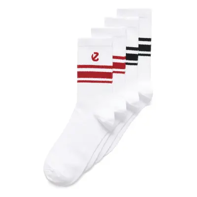 ECCO Retro Mid-Cut 2-Pack - Unisex Halbhohe Socken - Weiß - Size: 35-38 (UK 2.5-5.5)