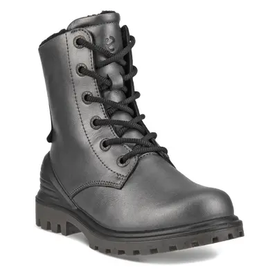 ECCO Tredtray K - Kinder Halbhoher Schnürstiefel aus Leder - Silber - Size: 27 (UK 9.5)