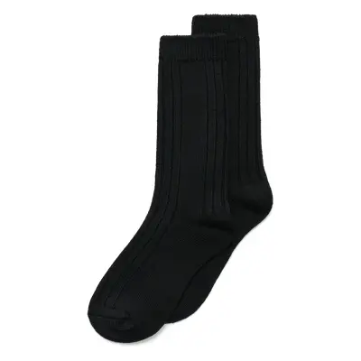 ECCO Hygge Ribbed Mid-Cut - Unisex Halbhohe gerippte Socken - Schwarz - Size: 35-38 (UK 2.5-5.5)