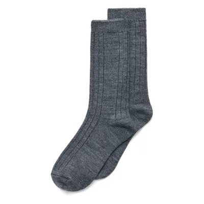 ECCO Hygge Ribbed Mid-Cut - Unisex Halbhohe gerippte Socken - Grau - Size: 35-38 (UK 2.5-5.5)