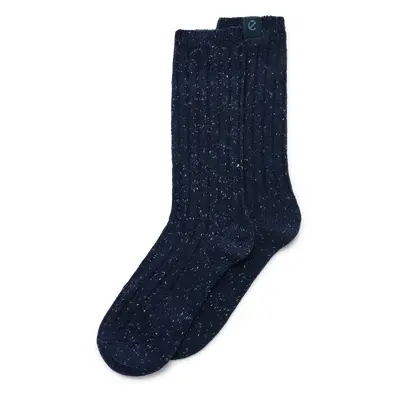 ECCO Hygge Ribbed Mid Cut - Unisex Halbhohe gerippte Socken - Blau - Size: 35-38 (UK 2.5-5.5)