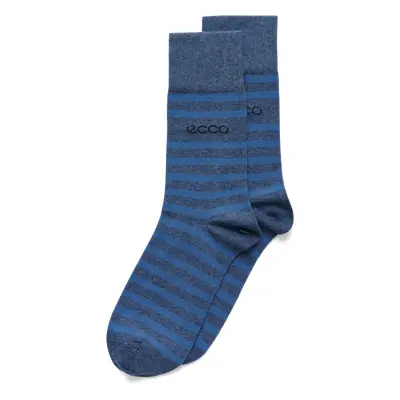 ECCO Classic Stripe Mid Cut - Herren Halbhohe Socken mit Streifen - Blau - Size: 39-42 (UK 6-8.5