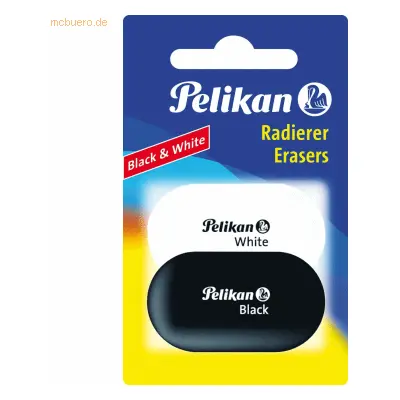 8 x Pelikan Radierer Black and White sortiert Blister Inhalt 2 Stück