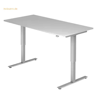 Mcbuero.de Sitz-Steh-Schreibtisch elektrisch 160x80cm Grau/Silber