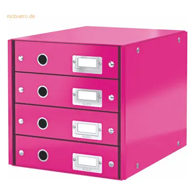 Leitz Schubladenbox 4 Fächer Karton pink