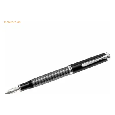 Pelikan Kolbenfüllhalter Souverän M405 F anthrazit/schwarz/silber Stre