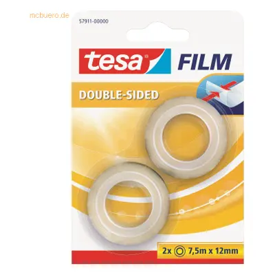 12 x Tesa Klebefilm tesafilm doppelseitig 12mmx7,5m 2 Rollen Blister