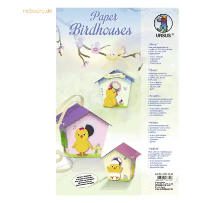 Ludwig Bähr Paper Birdhouses 'Küken' Set für 2 große und 8 kleine Voge