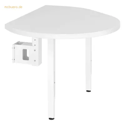 Mcbuero.de Anbautisch mit Fuß 91,5x121cm Weiß/Weiß