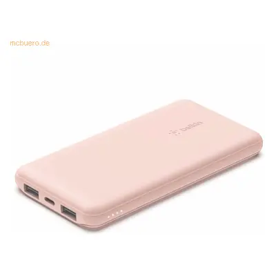 Belkin Belkin BOOST CHARGE Powerbank, 10.000mAh 12W, USB-A & -C, rosa