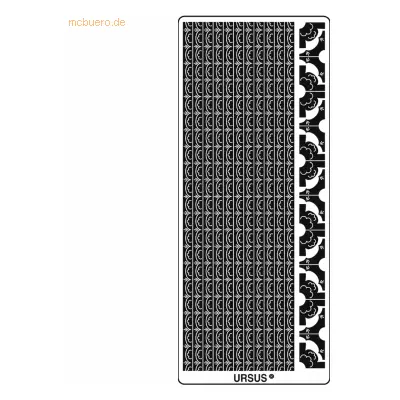 5 x Ludwig Bähr Kreativsticker 10x23cm Motiv 40 VE=1 Stück silber