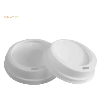 20 x NatureStar Deckel Bio für Pappbecher weiß DM 63mm CPLA mit Trinkö