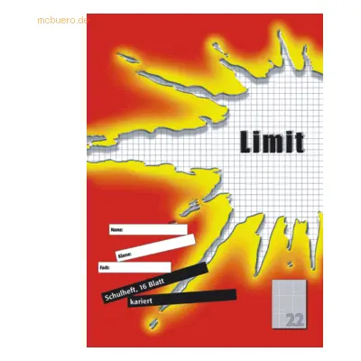 10 x Landre Schulheft Limit A4 Lineatur 22 16 Blatt rot