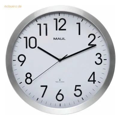 Maul Wanduhr Maulmove 40cm Funkuhr aluminium