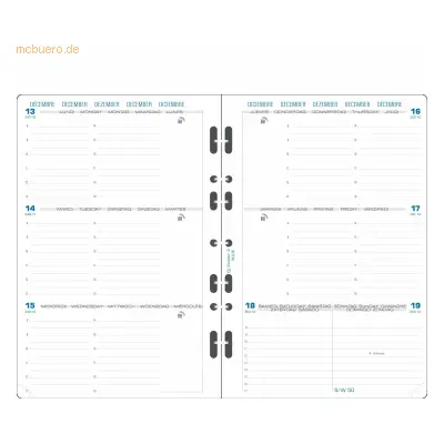 Quo Vadis Kalender-Einlage Exatime 21 14,2x21cm 1 Woche/2 Seiten waagr