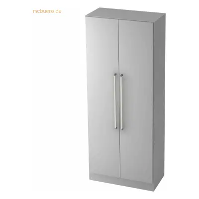 Mcbuero.de Schrank Solid 5OH BxTxH 80x42x200,4cm Griff CE Grau/Grau