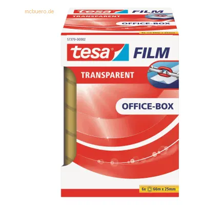 12 x Tesa Klebefilm tesafilm transparent 25mmx66m 6 Rollen