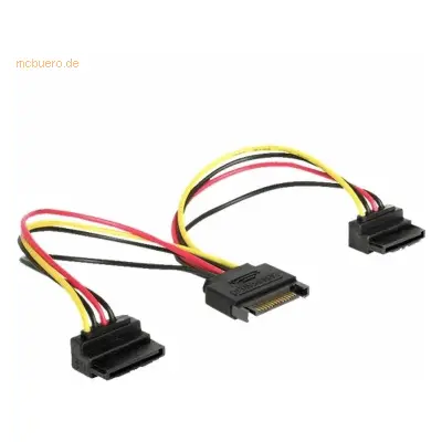 Delock Kabel Power SATA 15pin Stecker>2xSATA 15pin Buchse HDD 90 Grad