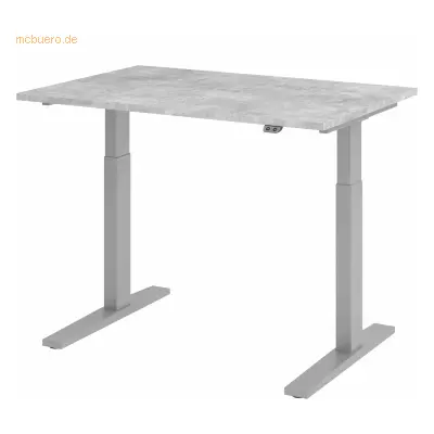 Mcbuero.de Sitz-Steh-Schreibtisch elektrisch 120x80cm Beton/Silber