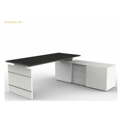 Kerkmann Komplettarbeitsplatz Form 4 mit Schreibtisch und Sideboard an