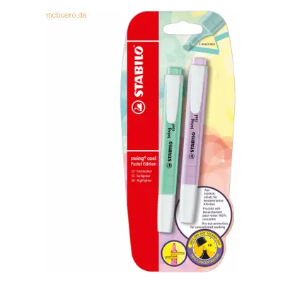 10 x Stabilo Textmarker swing cool Pastel Edition Blisterkarte 2 Stift