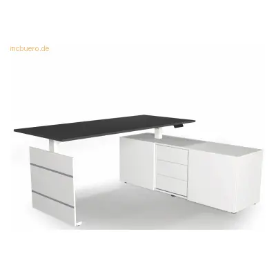 Kerkmann Sitz-/Stehtisch Move 3 180x80x72-120 mit Sideboard anthrazit