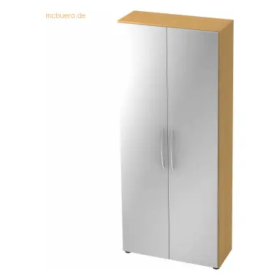 Mcbuero.de Schrank Basic 5 OH BxTxH 80x33x188cm Griff BM Buche/Silber