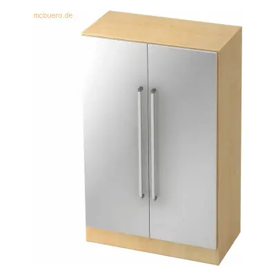 Mcbuero.de Schrank Solid 3OH BxTxH 80x42x127cm Griff CE Ahorn/Silber