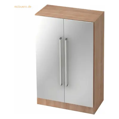 Mcbuero.de Schrank Solid 3OH BxTxH 80x42x127cm Griff CE Nussbaum/Silbe