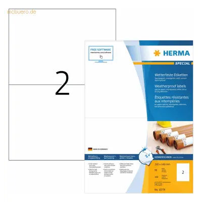 HERMA Etiketten Papier witterungsbest. weiß 210x148mm Special A4 Laser