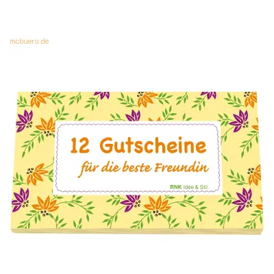 6 x RNK Gutscheinheft Idee & Stil -12 Gutscheine für die beste Freundi