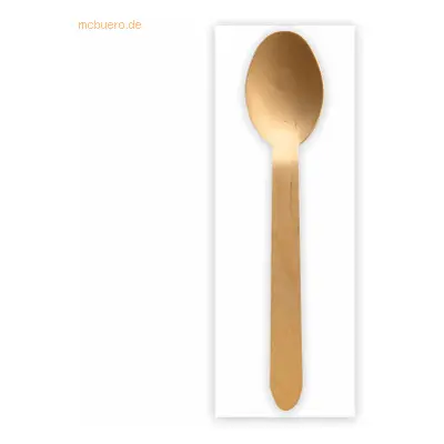 500 x NatureStar Bestecksets Bio Spoon Holz Löffel + Serviette