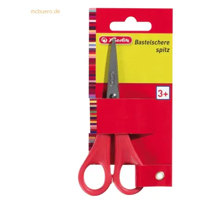 5 x Herlitz Bastelschere 13,5cm spitz farbig sortiert