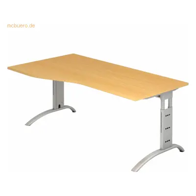 Mcbuero.de Schreibtisch 180x100/80cm höhenverstellbar bis 85cm Buche