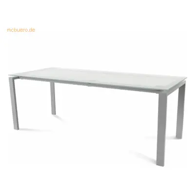 Rocada Schreibtisch Total BxTxH 200x80x73cm Gestell grau Platte Glas s