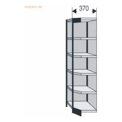 Kerkmann Büroregal Progress 2000 Ecke 87x50x225cm 6 Böden m. Rückwand