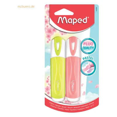 12 x Maped Textmarker Fluo Peps Pastel Pastell-Töne sortiert VE=2 Stüc